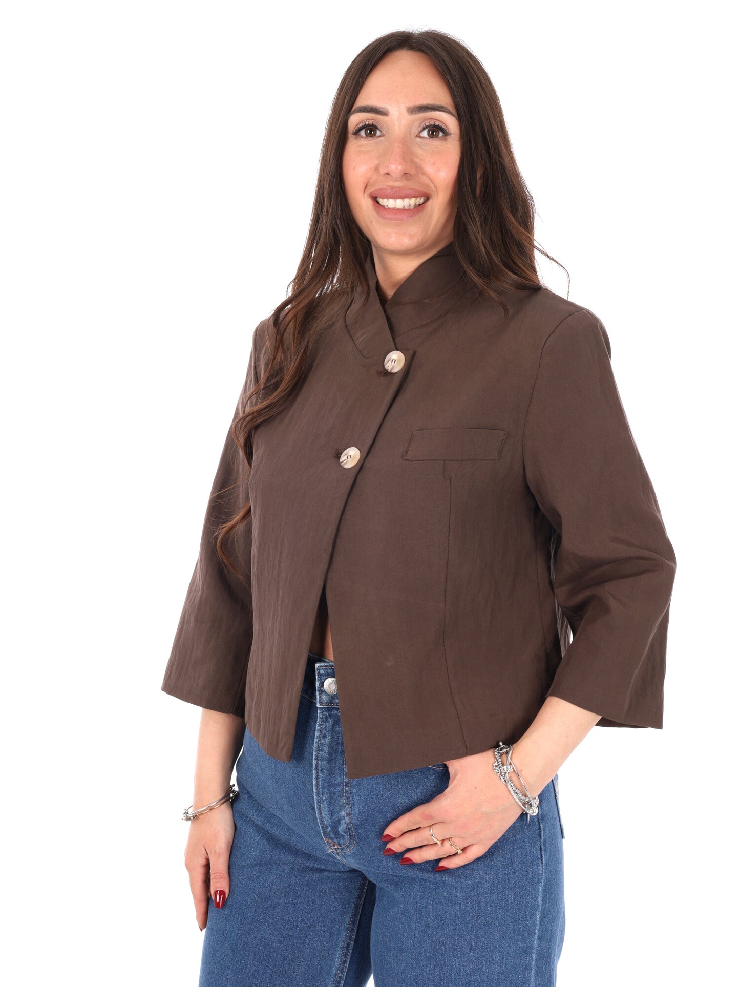Miss Love giacca blazer donna marrone per primavera estate
