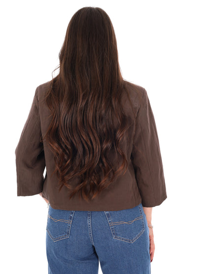 Miss Love giacca blazer donna marrone per primavera estate