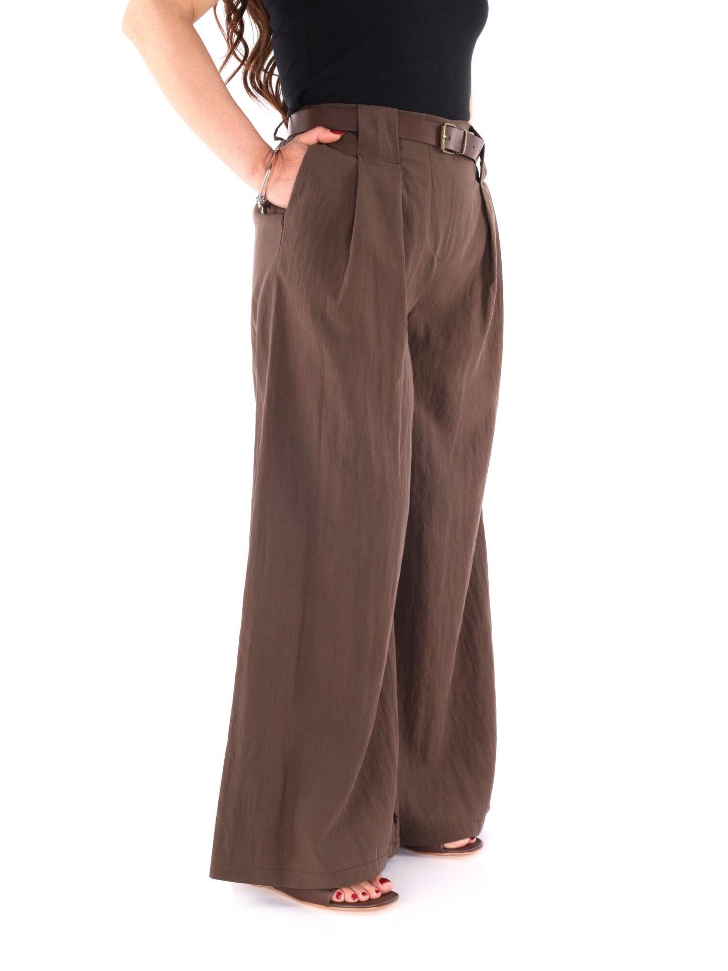 Pantaloni donna Miss Love nel caldo marrone primavera estate