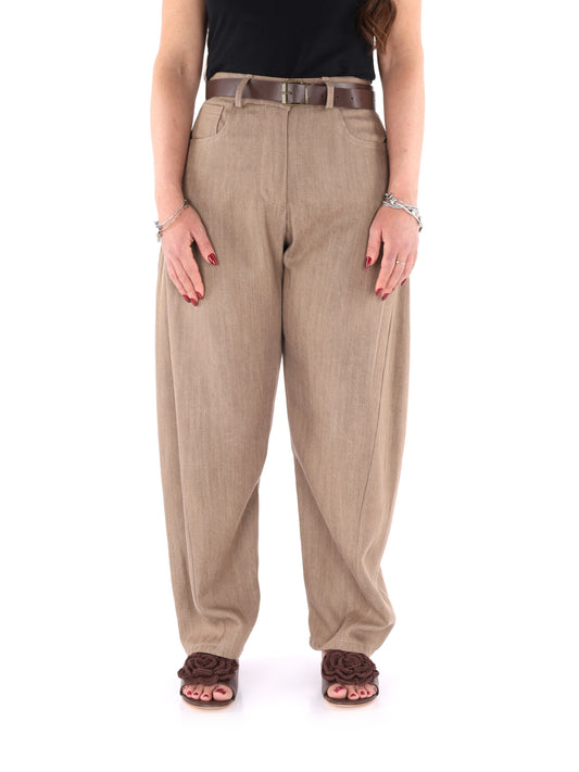 Pantaloni Miss Love donna in beige per primavera-estate