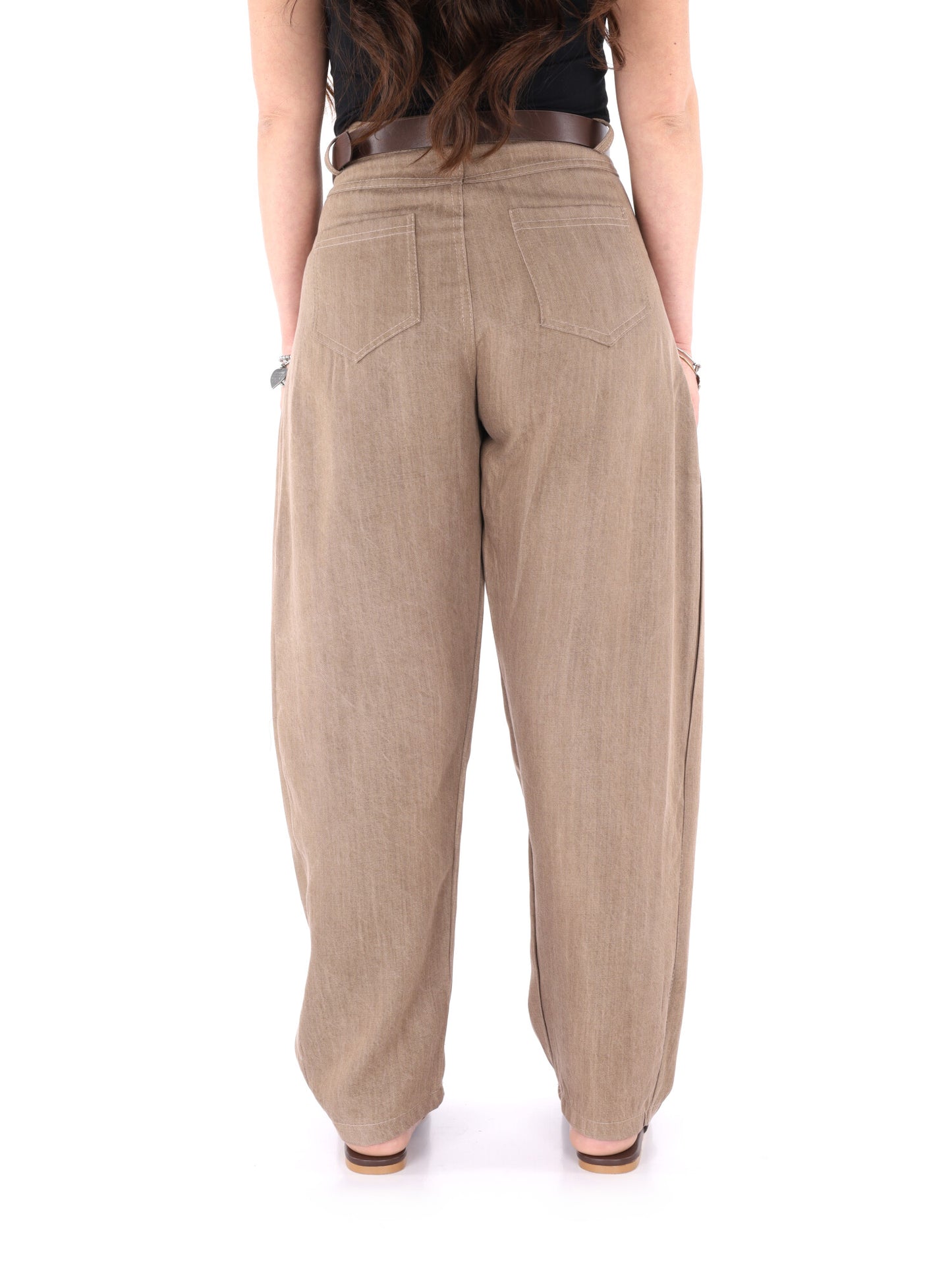 Miss Love Pantaloni donna in marrone per primavera-estate