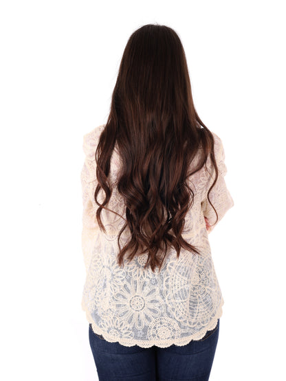 Blusa elegante Miss Love beige da donna per la primavera estate