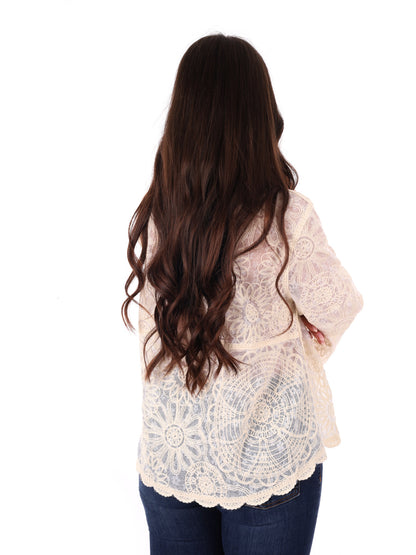 Blusa elegante Miss Love beige da donna per la primavera estate