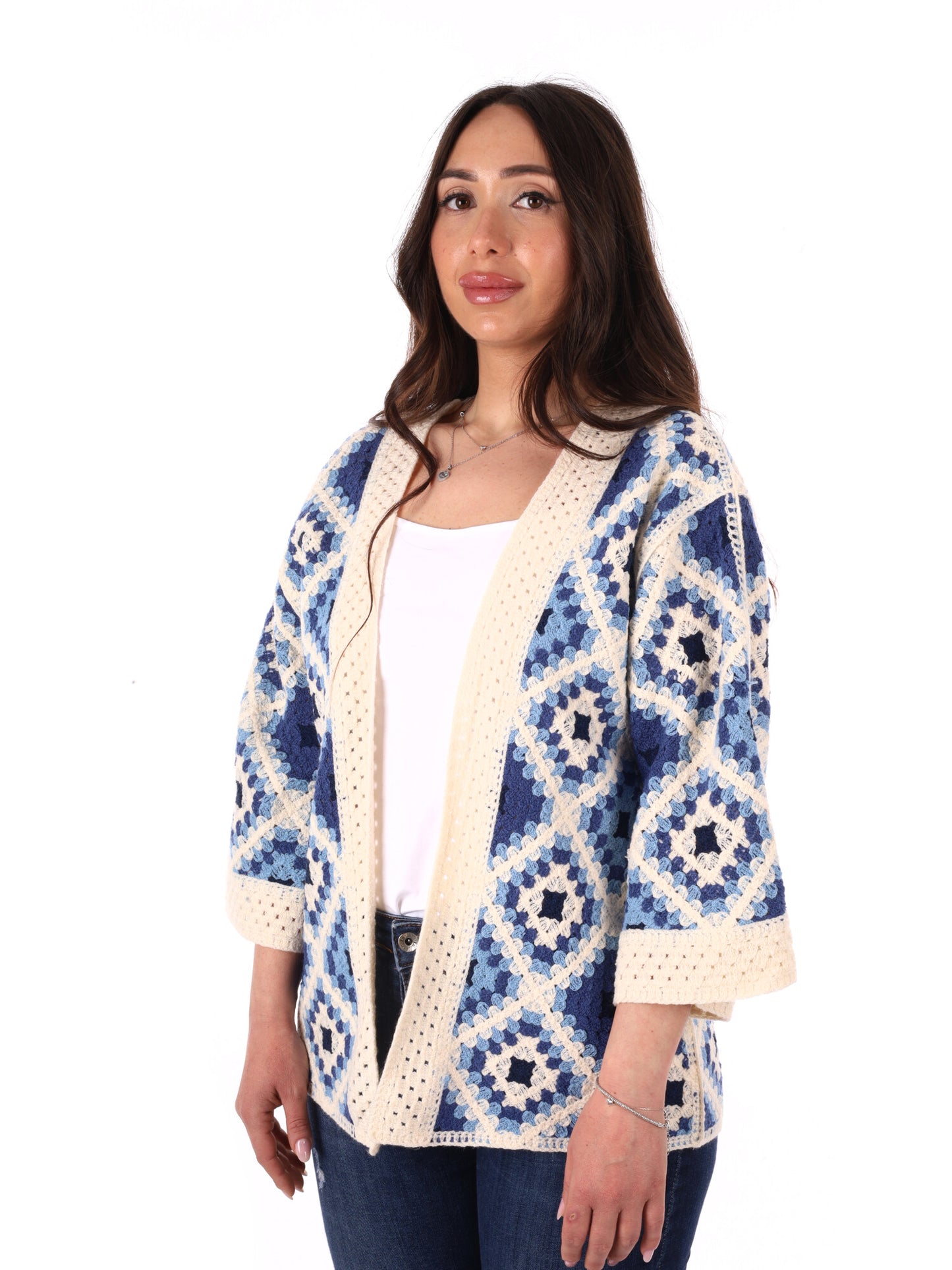 Miss Love cardigan donna azzurro per primavera estate casual