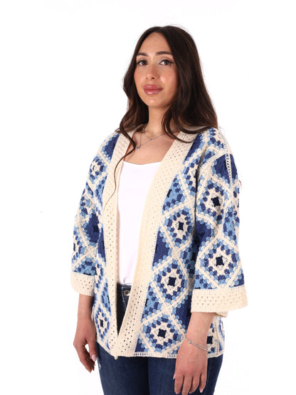 Miss Love cardigan donna azzurro per primavera estate casual