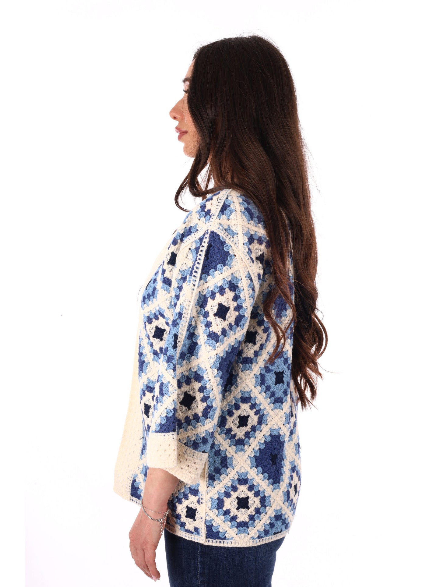Miss Love cardigan donna azzurro per primavera estate casual