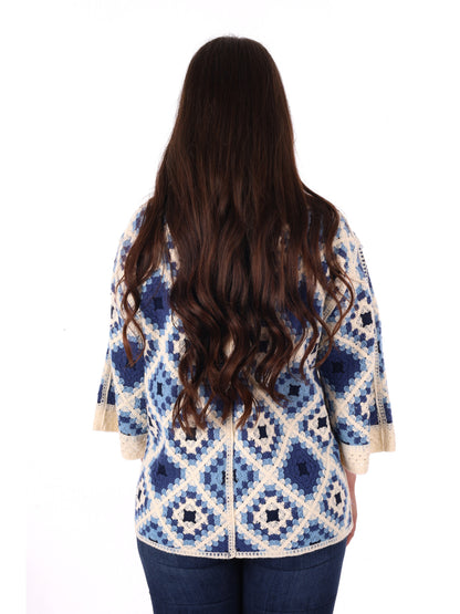 Miss Love cardigan donna azzurro per primavera estate casual