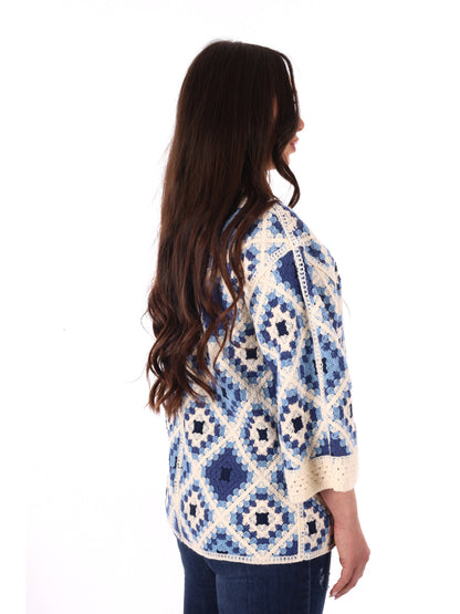 Miss Love cardigan donna azzurro per primavera estate casual