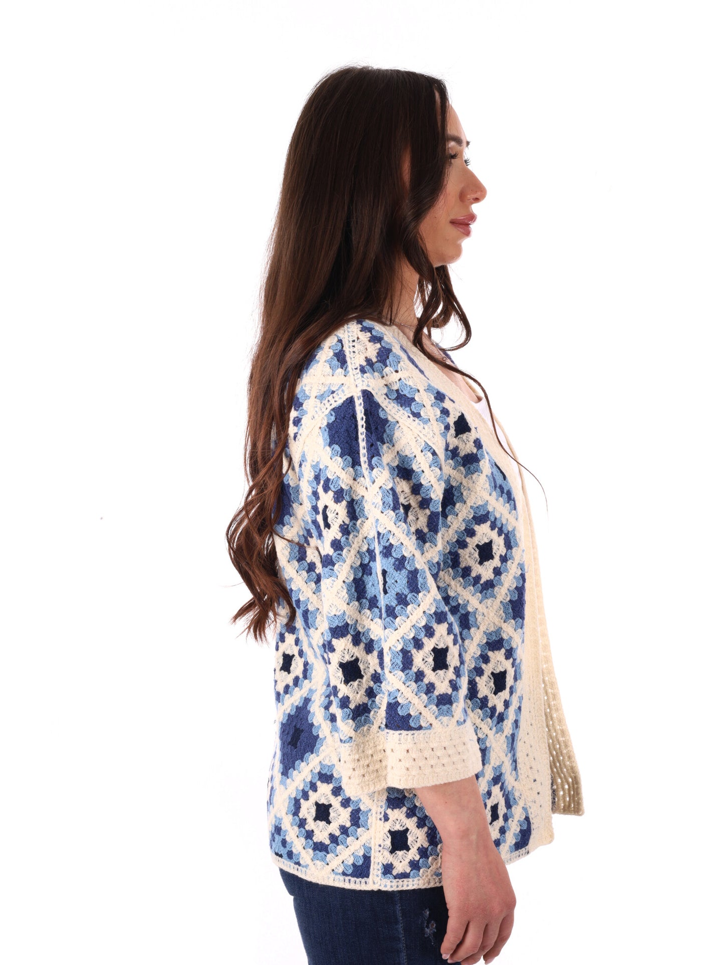 Miss Love cardigan donna azzurro per primavera estate casual