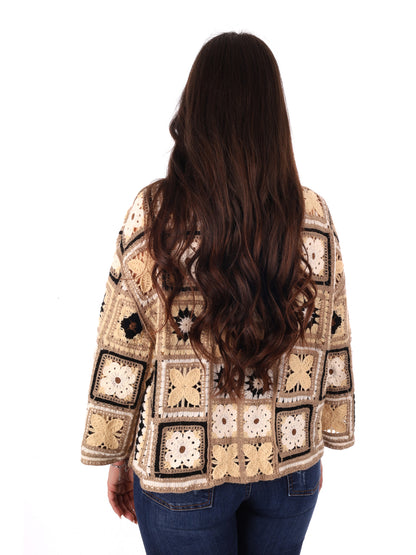 Cardigan donna Miss Love in tinta fango versatile e raffinato