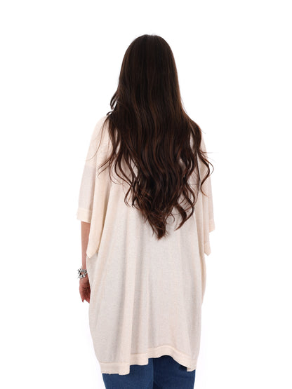 Cardigan panna elegante da donna Miss Love, versatile e raffinato