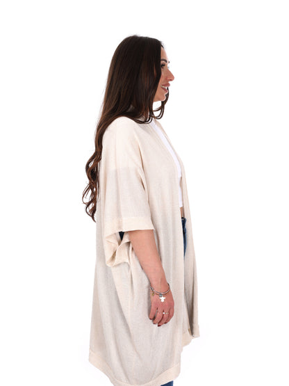 Cardigan panna elegante da donna Miss Love, versatile e raffinato