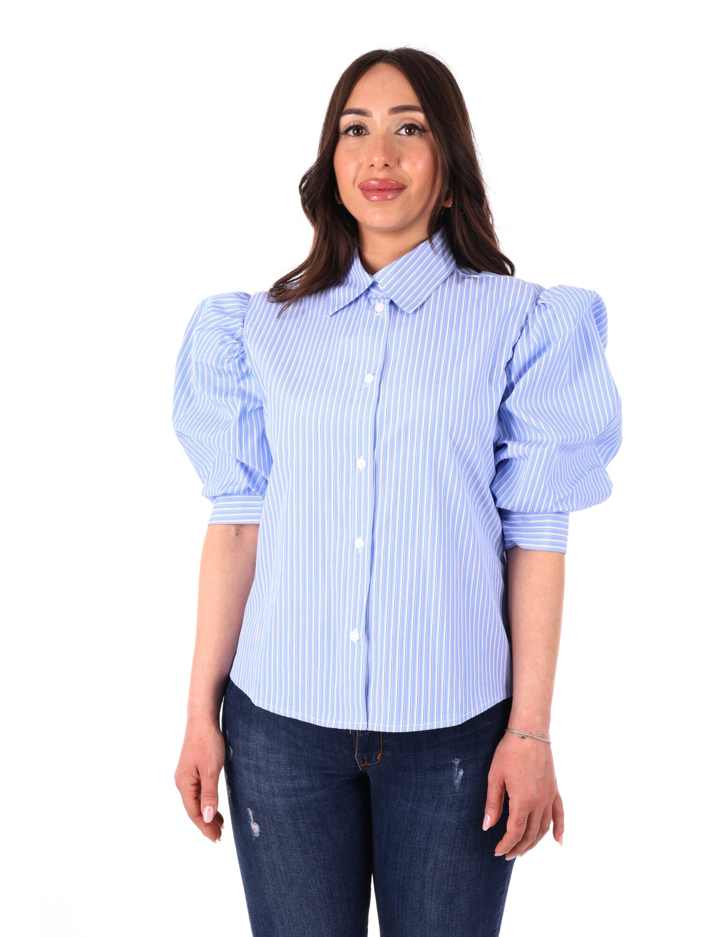 Camicia azzurra primavera-estate da donna Miss Love