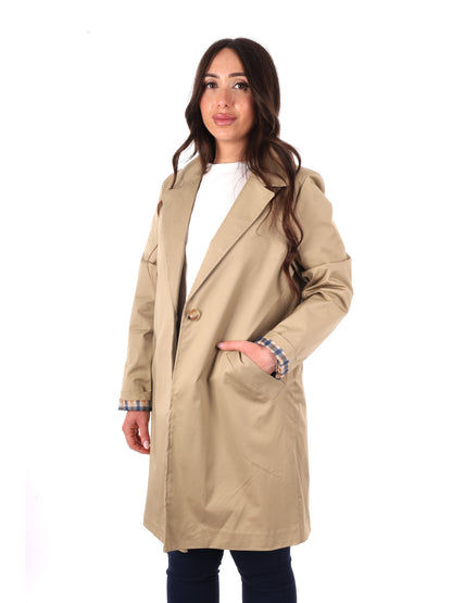 Miss Love trench beige donna elegante per primavera-estate