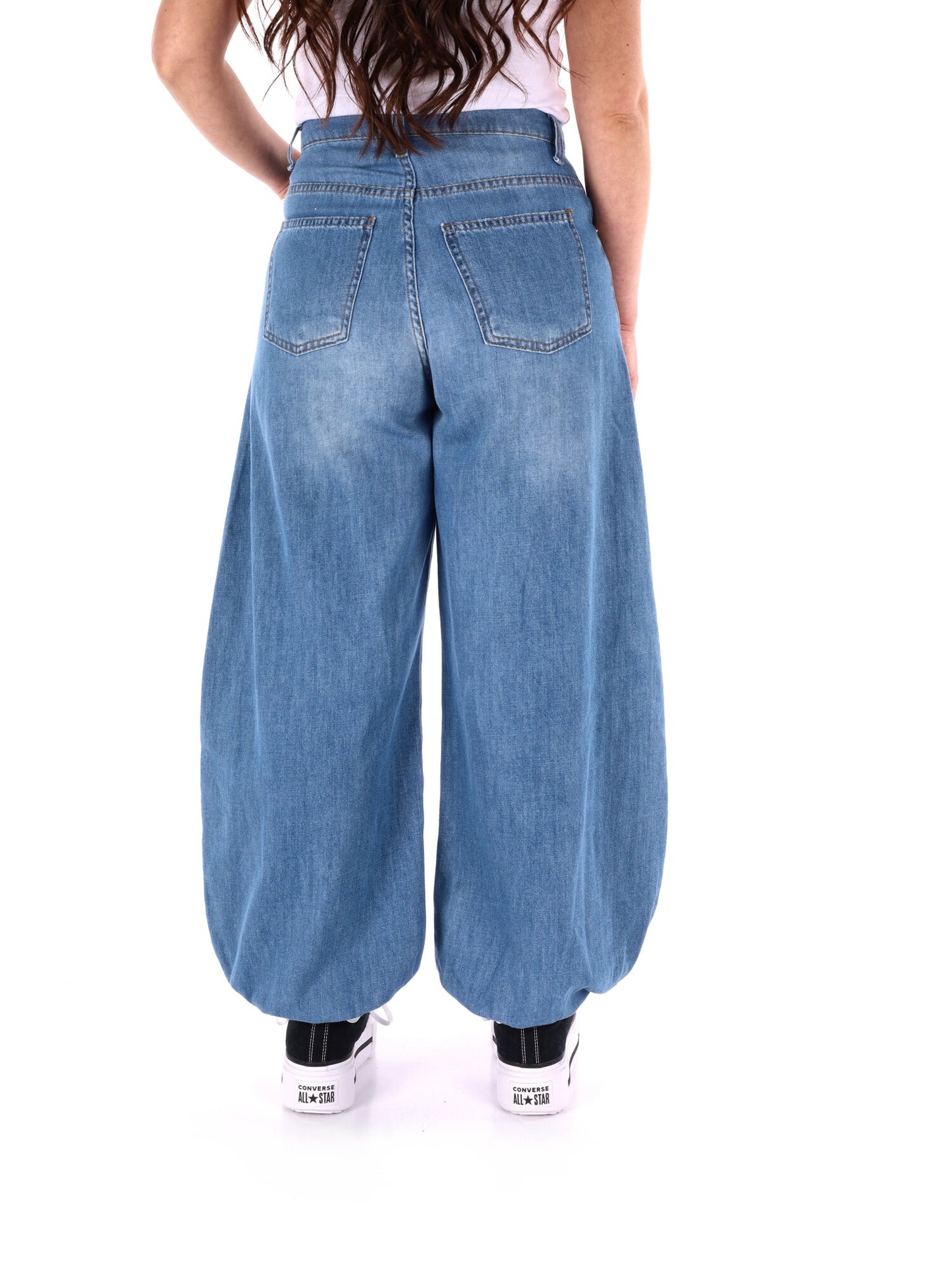 Jeans balloon Miss Love in denim stonewash da donna casual