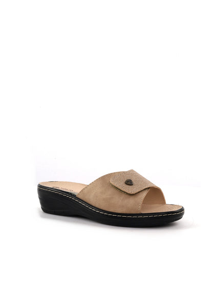 Ciabatte donna Tiglio Artisan in pelle beige con plantare estraibile