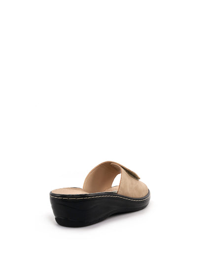 Ciabatte donna Tiglio Artisan in pelle beige con plantare estraibile