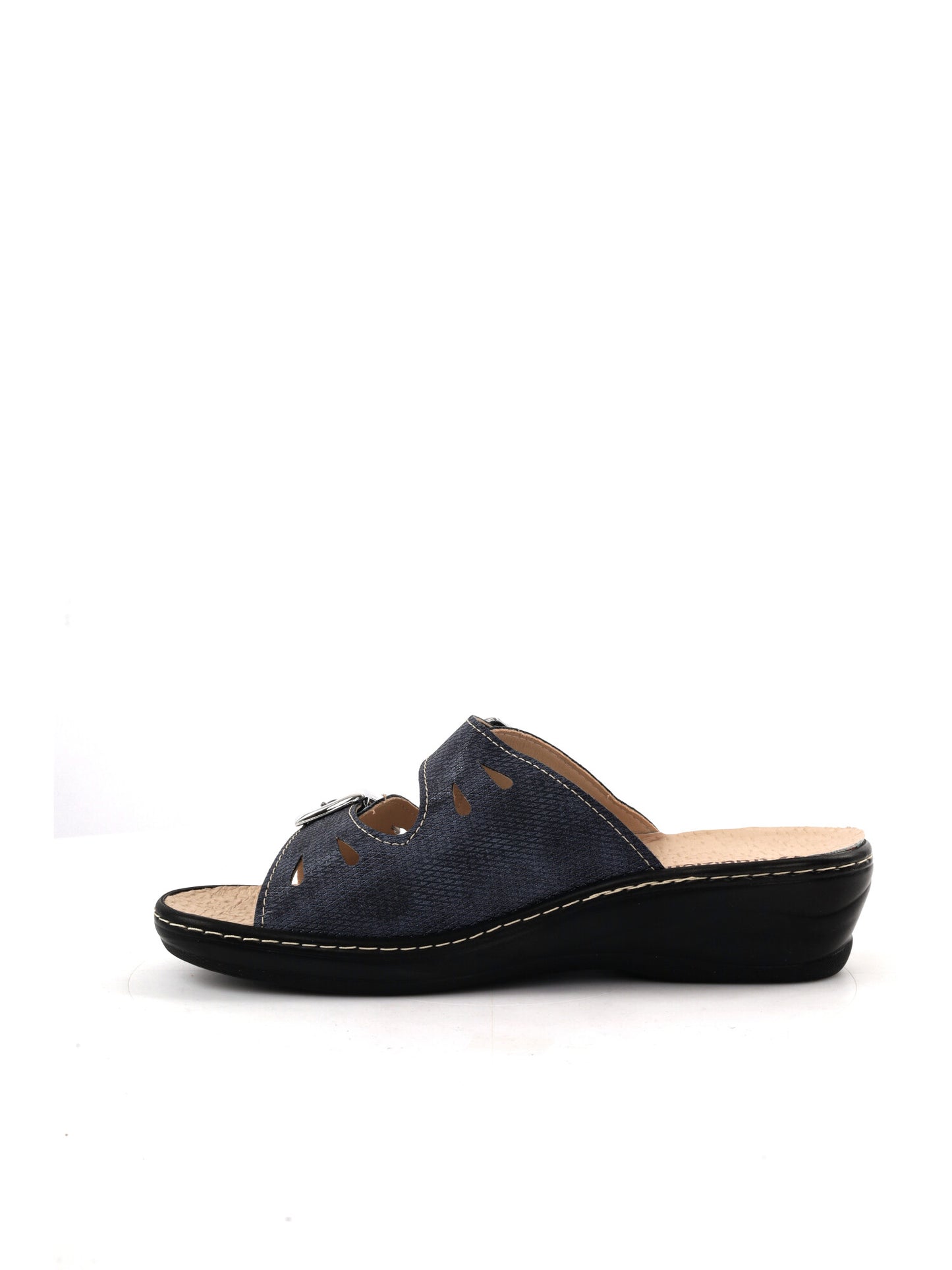 Ciabatta da donna Tiglio blu con fibbie regolabili e suola confortevole