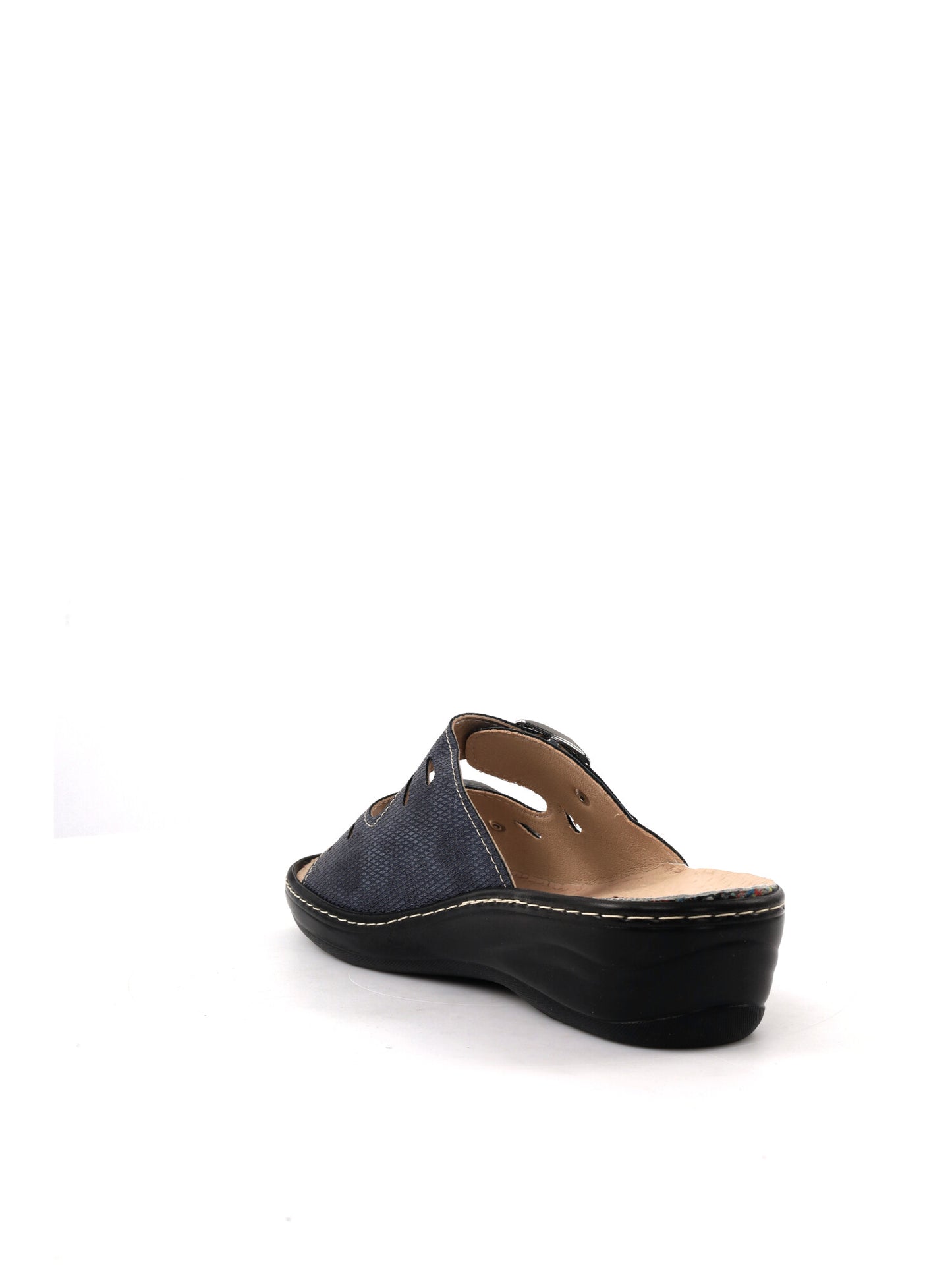 Ciabatta da donna Tiglio blu con fibbie regolabili e suola confortevole