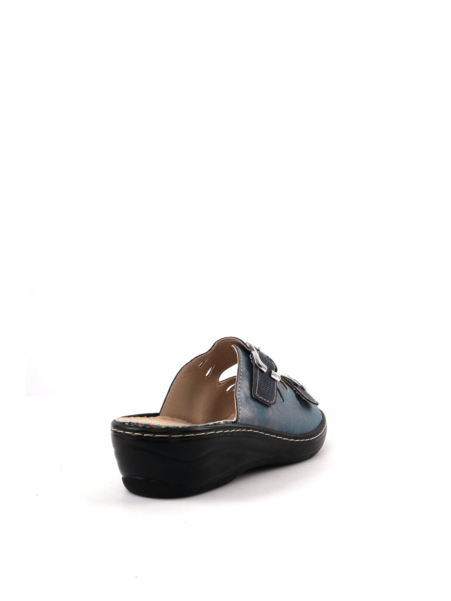 Ciabatta da donna Tiglio blu con fibbie regolabili e suola confortevole