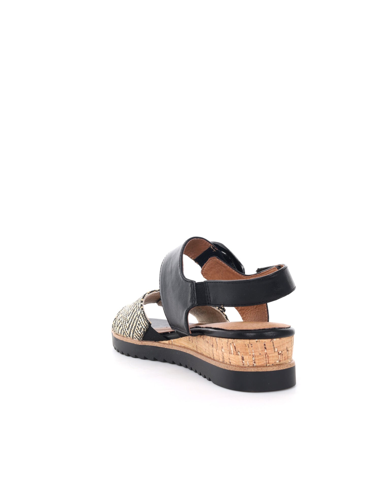 Jana sandali donna neri con zeppa confortevole