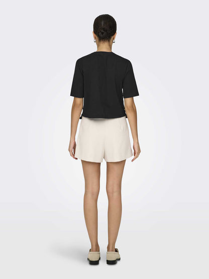 Only Filippa, t-shirt donna a maniche corte nera elegante e versatile