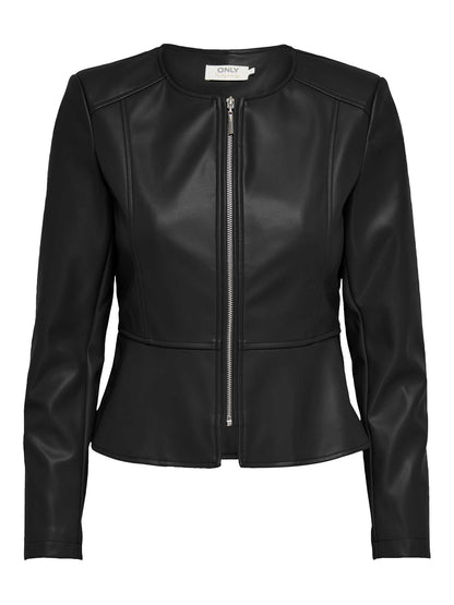 Giubbino ecopelle Only Saramy nero da donna con zip