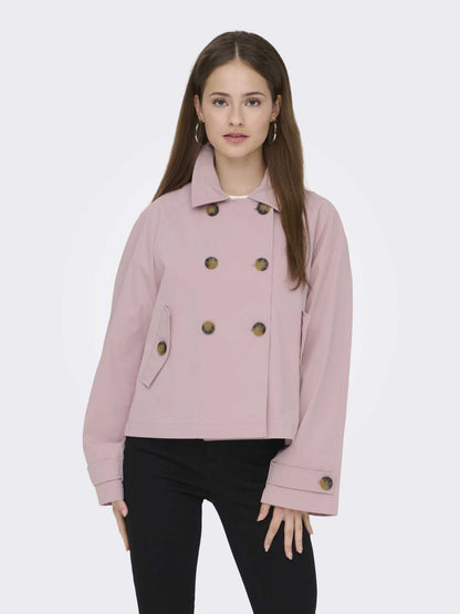 Trenchcoat Only Onlapril rosa da donna in stile classico