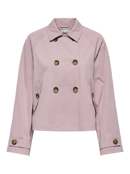 Trenchcoat Only Onlapril rosa da donna in stile classico