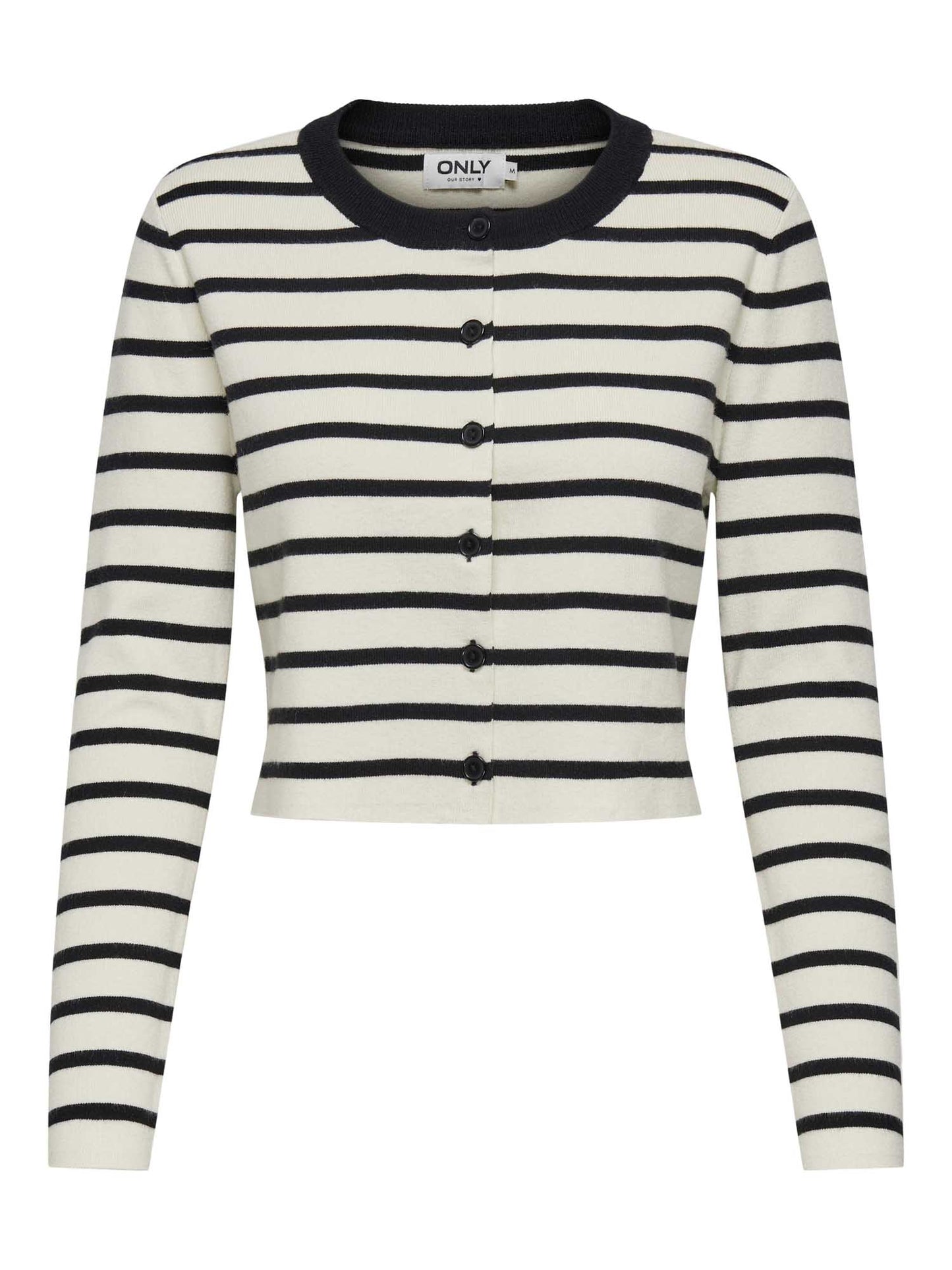 ONLY FIE LS CARDIGAN - NERO-BIANCO