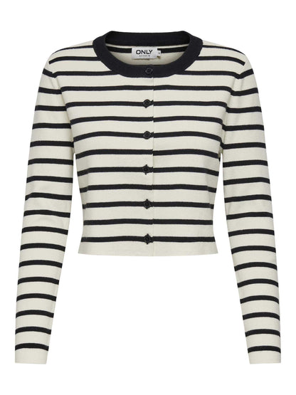 ONLY FIE LS CARDIGAN - NERO-BIANCO