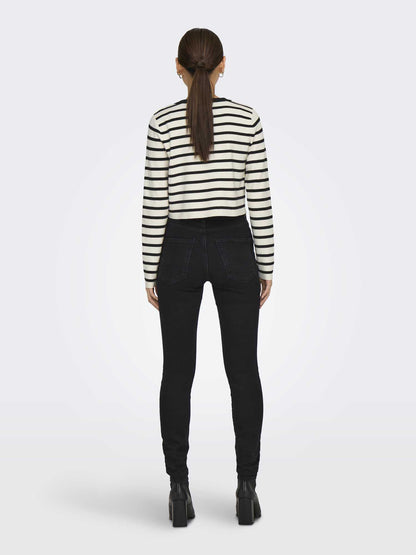 ONLY FIE LS CARDIGAN - NERO-BIANCO
