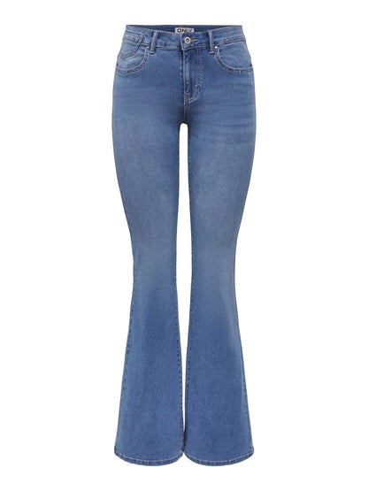 Onlreese Flared con vita media, jeans donna in denim blu