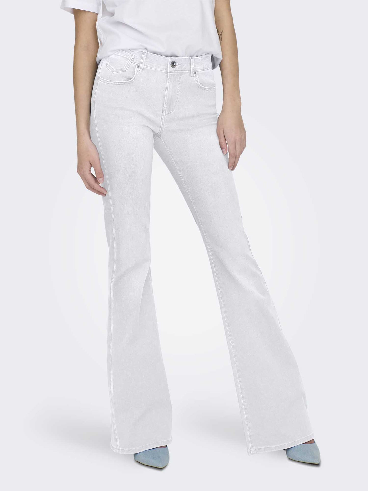 Jeans Only Onlreese flare retro unisex bianco