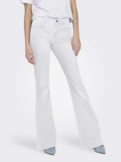 Jeans Only Onlreese flare retro unisex bianco
