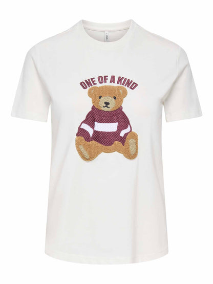 Only Teresa, t-shirt da donna panna