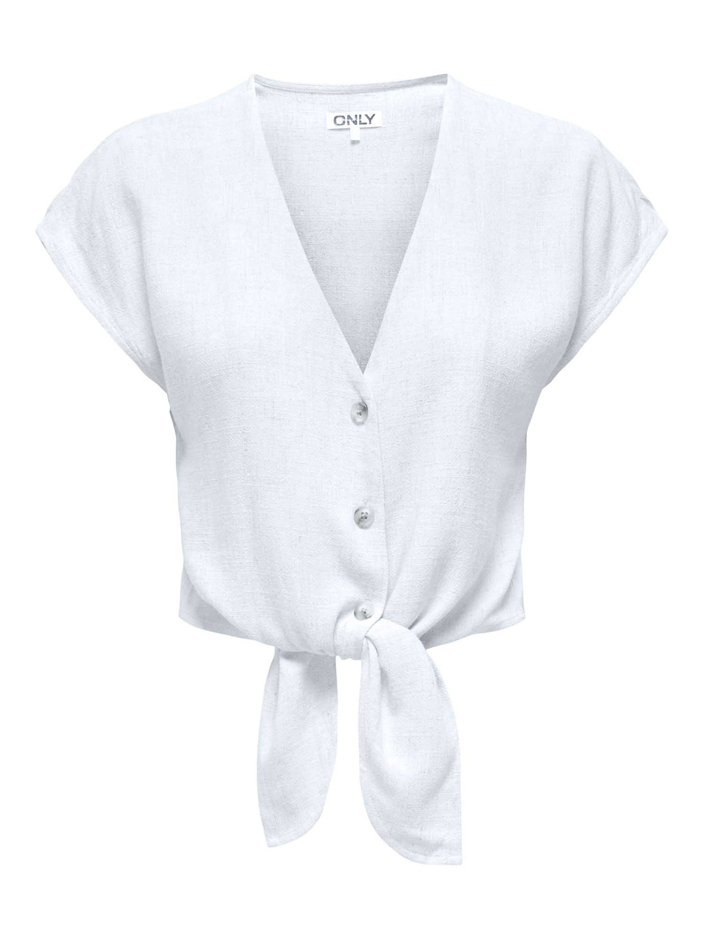 Only Siesta, camicia da donna bianca in lino