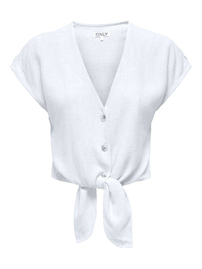 Only Siesta, camicia da donna bianca in lino