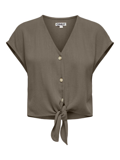 Camicia donna Only Siesta in marrone per primavera-estate