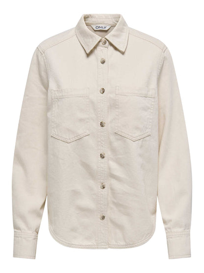 ONLY SILLA L/S FITTE - ECRU'