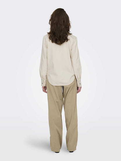 ONLY SILLA L/S FITTE - ECRU'