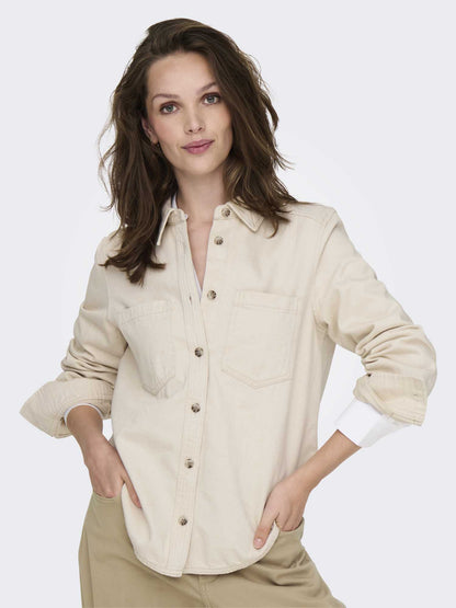 ONLY SILLA L/S FITTE - ECRU'