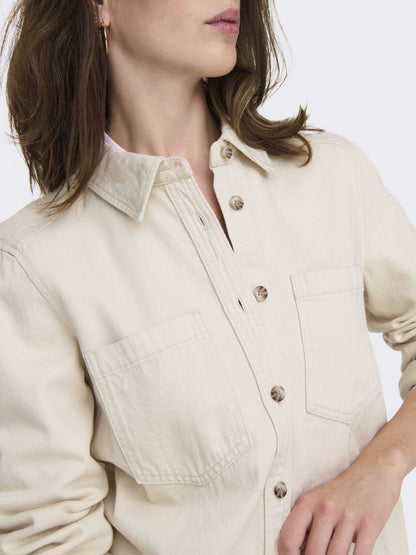 ONLY SILLA L/S FITTE - ECRU'