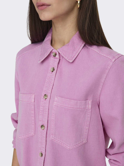 ONLY SILLA L/S FITTE - FUXIA