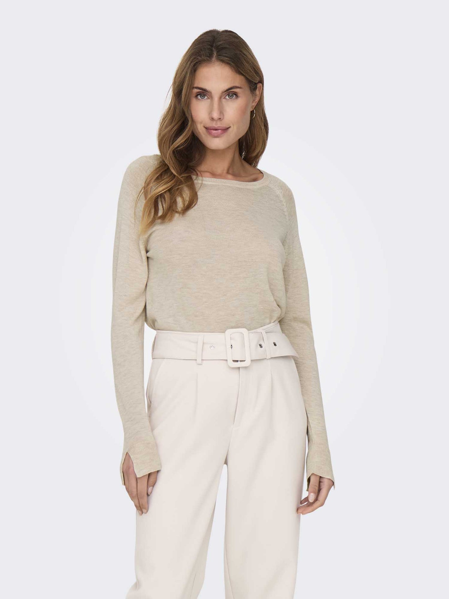 ONLY VIENNA LS O-NEC - BEIGE