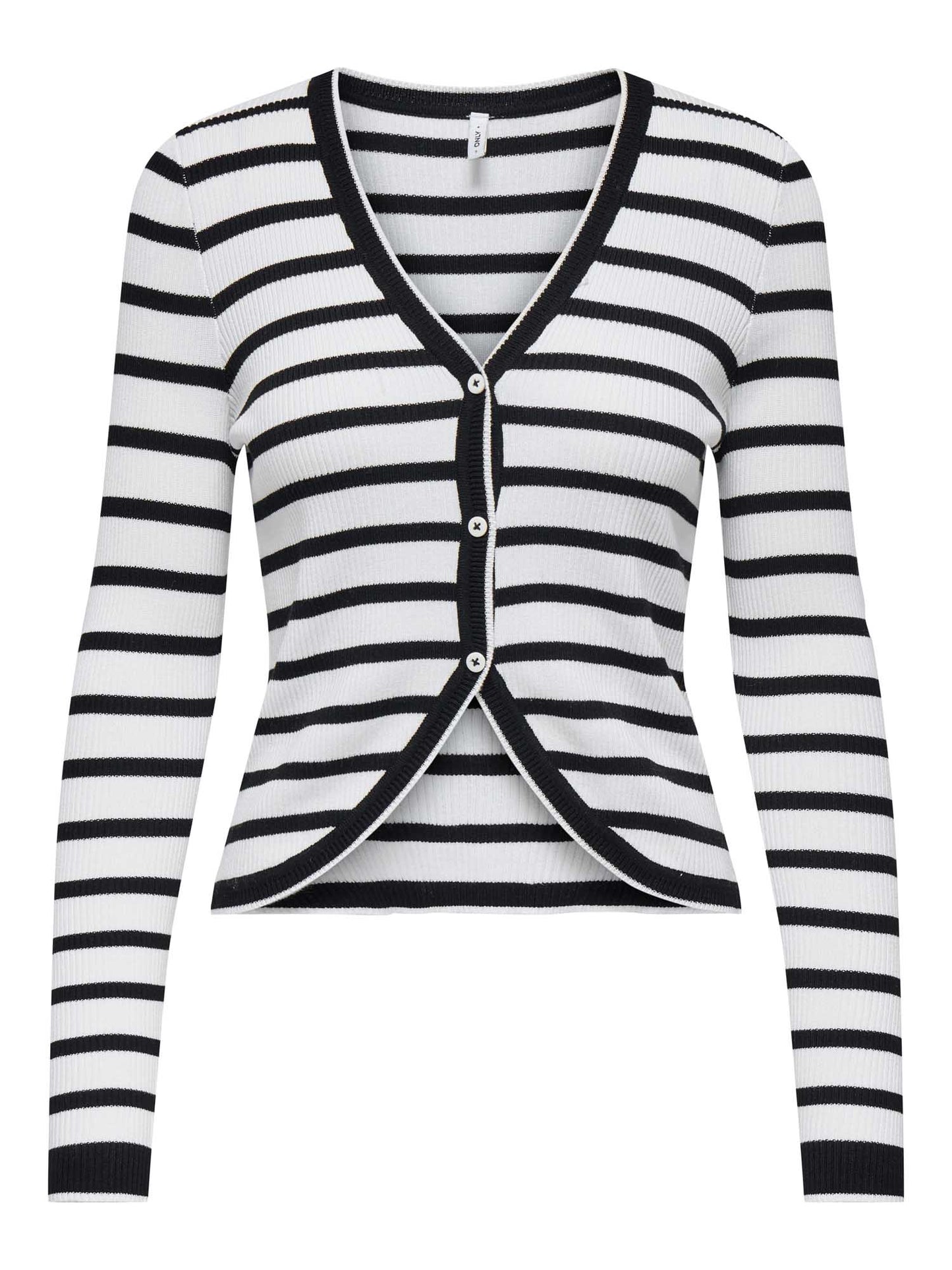 ONLY MEDDI LS V-NECK - NERO-BIANCO