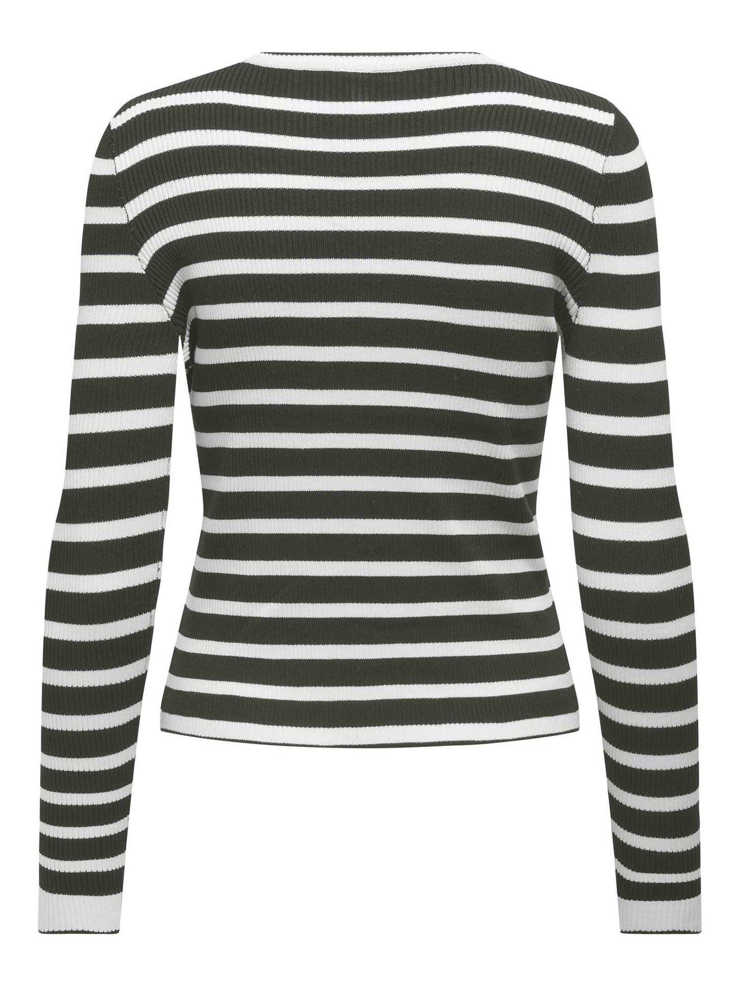 ONLY MEDDI LS V-NECK - BIANCO-NERO