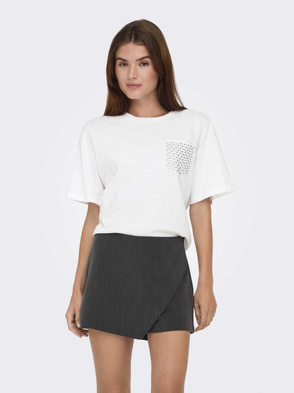 T-shirt Onlterza di Only a maniche corte bianca da donna