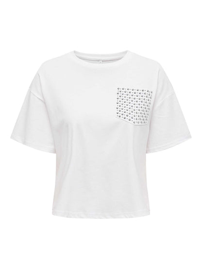 T-shirt Onlterza di Only a maniche corte bianca da donna