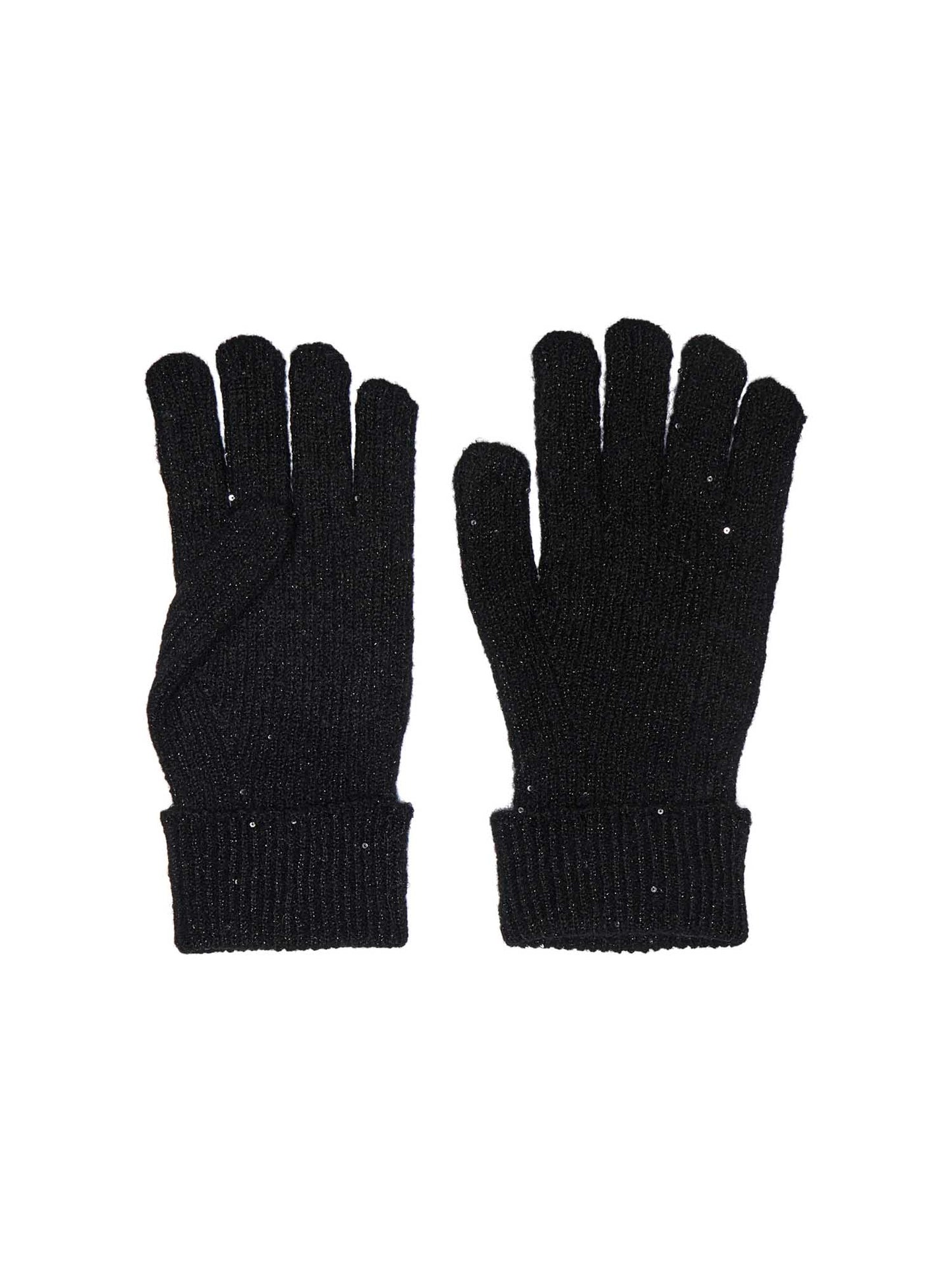 GUANTI IN MAGLIA GLITTER ONLY DA RAGAZZA NERO